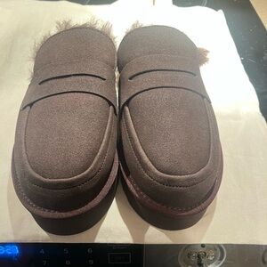 Stowe Brown Fur-Lined Loafers